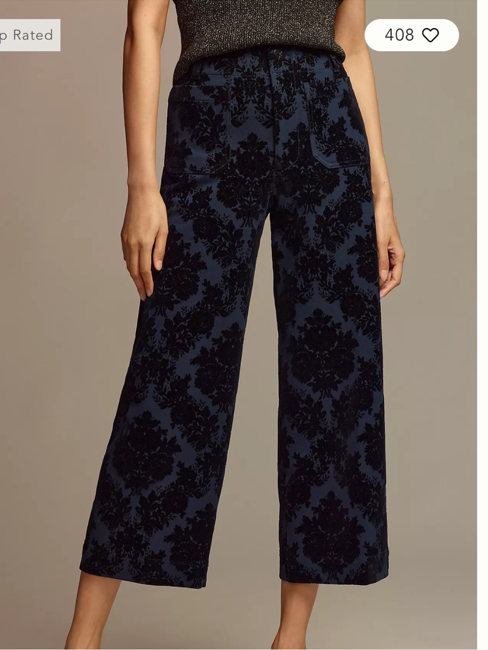 Maeve The Colette Floral Ponte Crop Wide-Leg Pants Size 32P